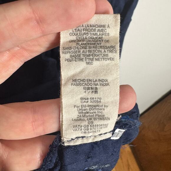 Free People Kiss From A Rose Tunic Boho Top Women M Blue Embroidery Oversized - Picture 10 of 11